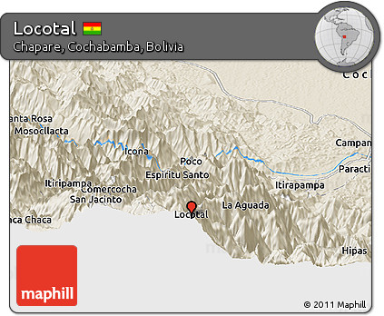 Shaded Relief Panoramic Map of Locotal
