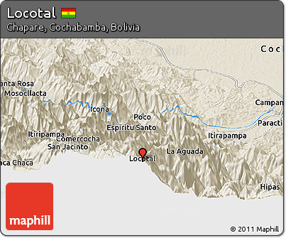 Shaded Relief Panoramic Map of Locotal