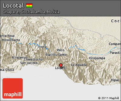 Shaded Relief Panoramic Map of Locotal