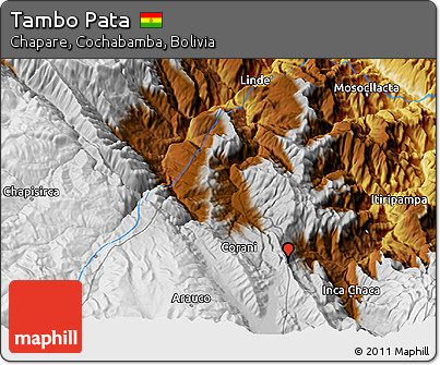 Physical 3D Map of Tambo Pata
