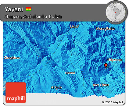 Political 3D Map of Yayani