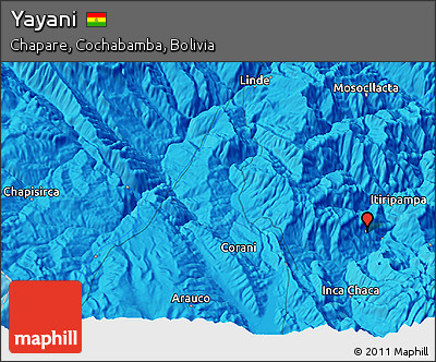 Political 3D Map of Yayani