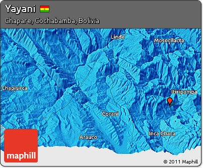 Political 3D Map of Yayani
