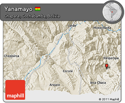 Shaded Relief 3D Map of Yanamayo