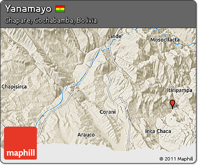 Shaded Relief 3D Map of Yanamayo