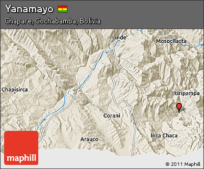 Shaded Relief 3D Map of Yanamayo