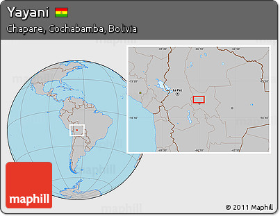 Gray Location Map of Yayani