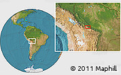 Satellite Location Map of the area around 16° 59' 54" S, 66° 13' 29" W