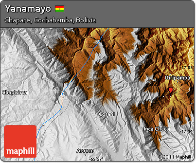 Physical Map of Yanamayo