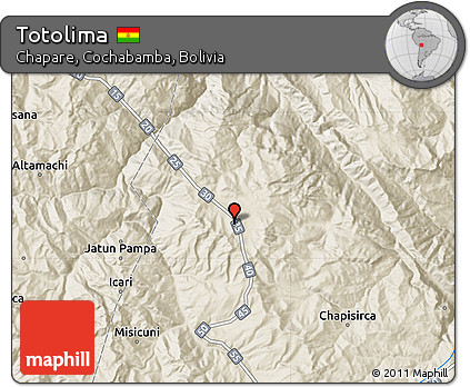 Shaded Relief Map of Totolima
