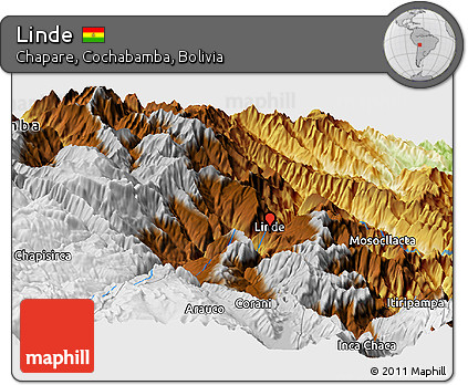 Physical Panoramic Map of Linde