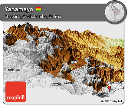 Physical Panoramic Map of Yanamayo