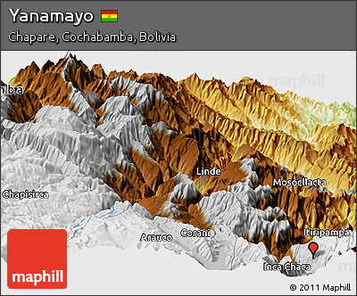 Physical Panoramic Map of Yanamayo