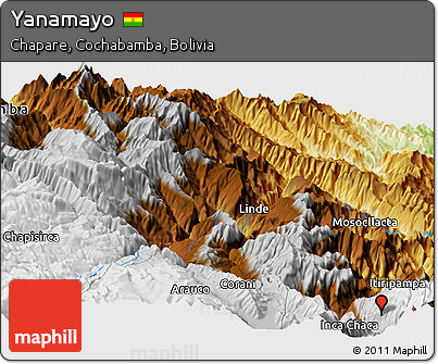 Physical Panoramic Map of Yanamayo