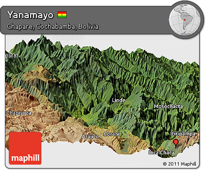 Satellite Panoramic Map of Yanamayo