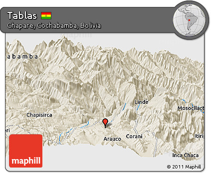 Shaded Relief Panoramic Map of Tablas