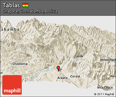 Shaded Relief Panoramic Map of Tablas