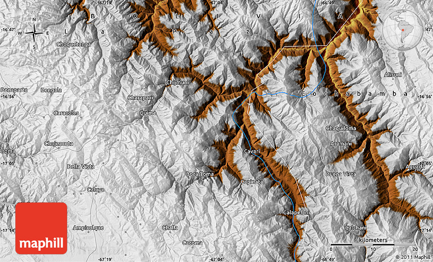 Physical Map of Sacambaya