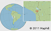 Savanna Style Location Map of the area around 16° 59' 54" S, 69° 37' 30" W