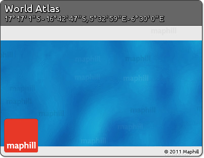 Shaded Relief 3D Map of the Area around 16° 59' 54" S, 6° 1' 30" E