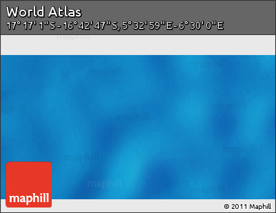 Shaded Relief 3D Map of the Area around 16° 59' 54" S, 6° 1' 30" E