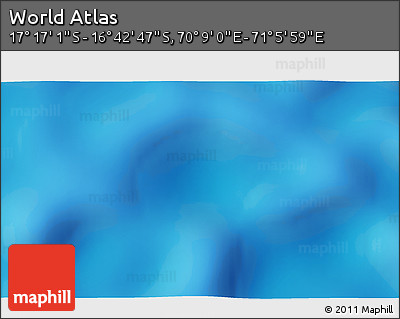 Physical 3D Map of the Area around 16° 59' 54" S, 70° 37' 30" E