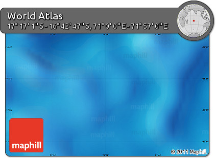 Physical Map of the Area around 16° 59' 54" S, 71° 28' 29" E