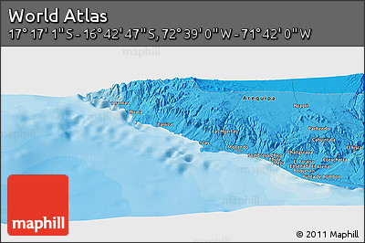 Political Panoramic Map of the Area around 16° 59' 54" S, 72° 10' 30" W
