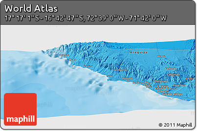 Political Panoramic Map of the Area around 16° 59' 54" S, 72° 10' 30" W