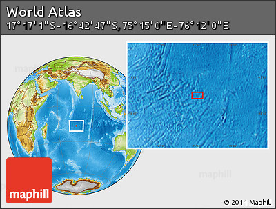 Physical Location Map of the Area around 16° 59' 54" S, 75° 43' 29" E