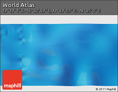 Physical 3D Map of the Area around 16° 59' 54" S, 78° 16' 30" E