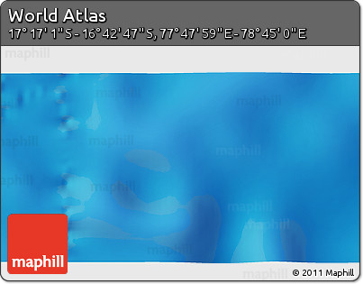 Physical 3D Map of the Area around 16° 59' 54" S, 78° 16' 30" E