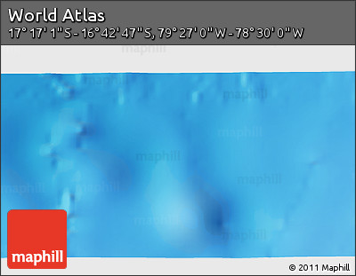 Physical 3D Map of the Area around 16° 59' 54" S, 78° 58' 29" W
