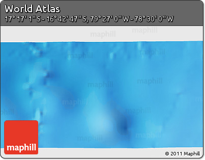 Physical 3D Map of the Area around 16° 59' 54" S, 78° 58' 29" W