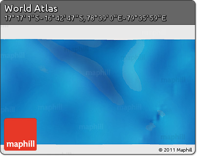 Physical 3D Map of the Area around 16° 59' 54" S, 79° 7' 30" E