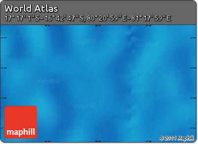 Physical Map of the Area around 16° 59' 54" S, 80° 49' 29" E