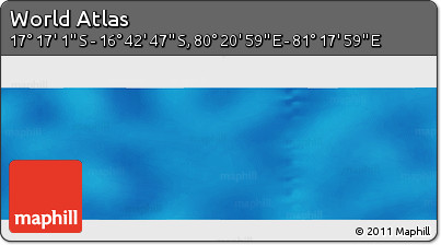 Physical Panoramic Map of the Area around 16° 59' 54" S, 80° 49' 29" E