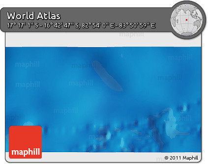 Physical 3D Map of the Area around 16° 59' 54" S, 83° 22' 30" E