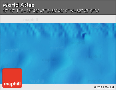 Shaded Relief 3D Map of the Area around 16° 59' 54" S, 83° 13' 29" W