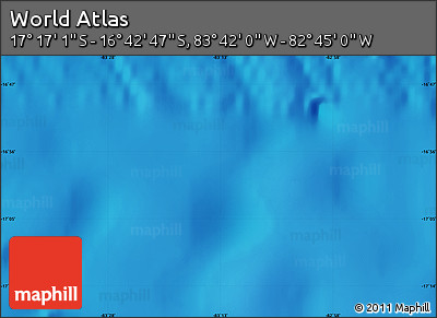 Physical Map of the Area around 16° 59' 54" S, 83° 13' 29" W