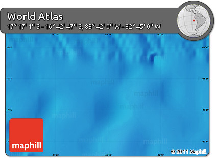 Shaded Relief Map of the Area around 16° 59' 54" S, 83° 13' 29" W