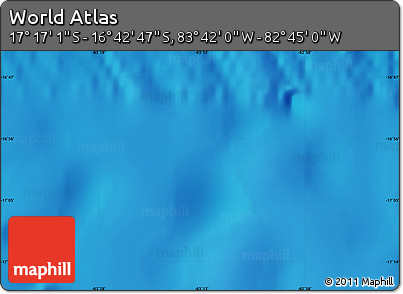 Shaded Relief Map of the Area around 16° 59' 54" S, 83° 13' 29" W