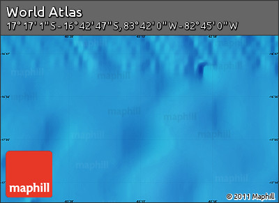Shaded Relief Map of the Area around 16° 59' 54" S, 83° 13' 29" W