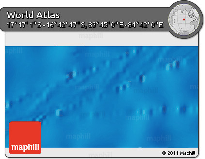 Physical 3D Map of the Area around 16° 59' 54" S, 84° 13' 29" E