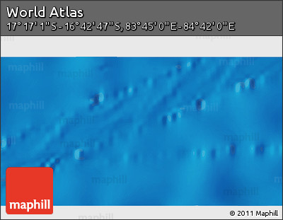 Physical 3D Map of the Area around 16° 59' 54" S, 84° 13' 29" E