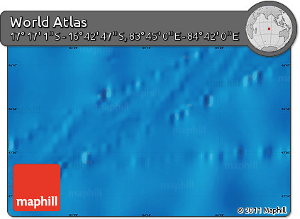 Physical Map of the Area around 16° 59' 54" S, 84° 13' 29" E