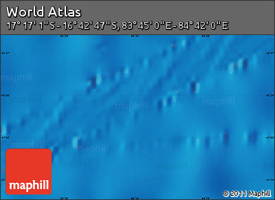 Physical Map of the Area around 16° 59' 54" S, 84° 13' 29" E