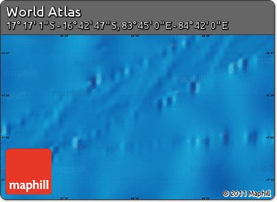 Physical Map of the Area around 16° 59' 54" S, 84° 13' 29" E