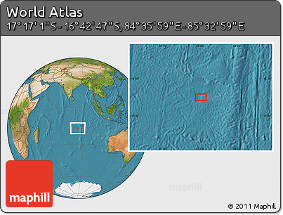 Satellite Location Map of the Area around 16° 59' 54" S, 85° 4' 29" E