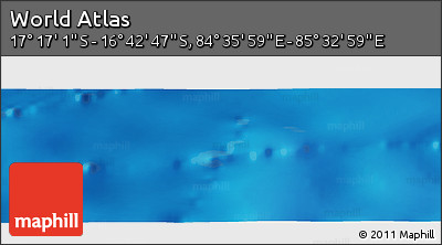 Physical Panoramic Map of the Area around 16° 59' 54" S, 85° 4' 29" E
